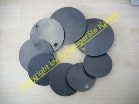 Ronden, Eisenscheiben, Anschraubplatten aus Stahlblech, div. Durchmesser