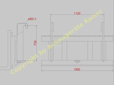 Palettengabel bzw. Gabelträger für Merlo Teleskoplader (ZM3), 8000kg Traglast