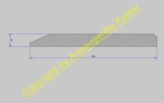 Schürfleiste Messerstahl 500HB (wie Hardox 500) Querschnitt 200x20mm bis 300cm