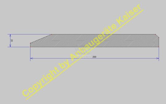 Schürfleiste Messerstahl 500HB (wie Hardox 500) Querschnitt 200x20mm bis 300cm